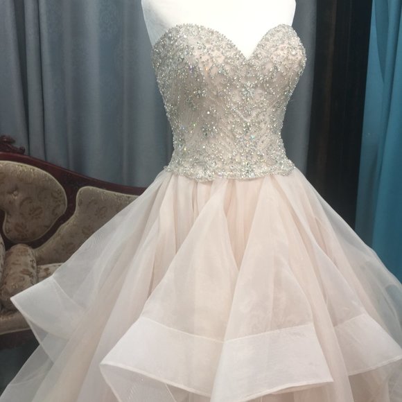 NEW Eddy K Wedding Dress, Blush Swarovski Ballgown Princess, Size 10 Reg $4999 - Picture 9 of 11